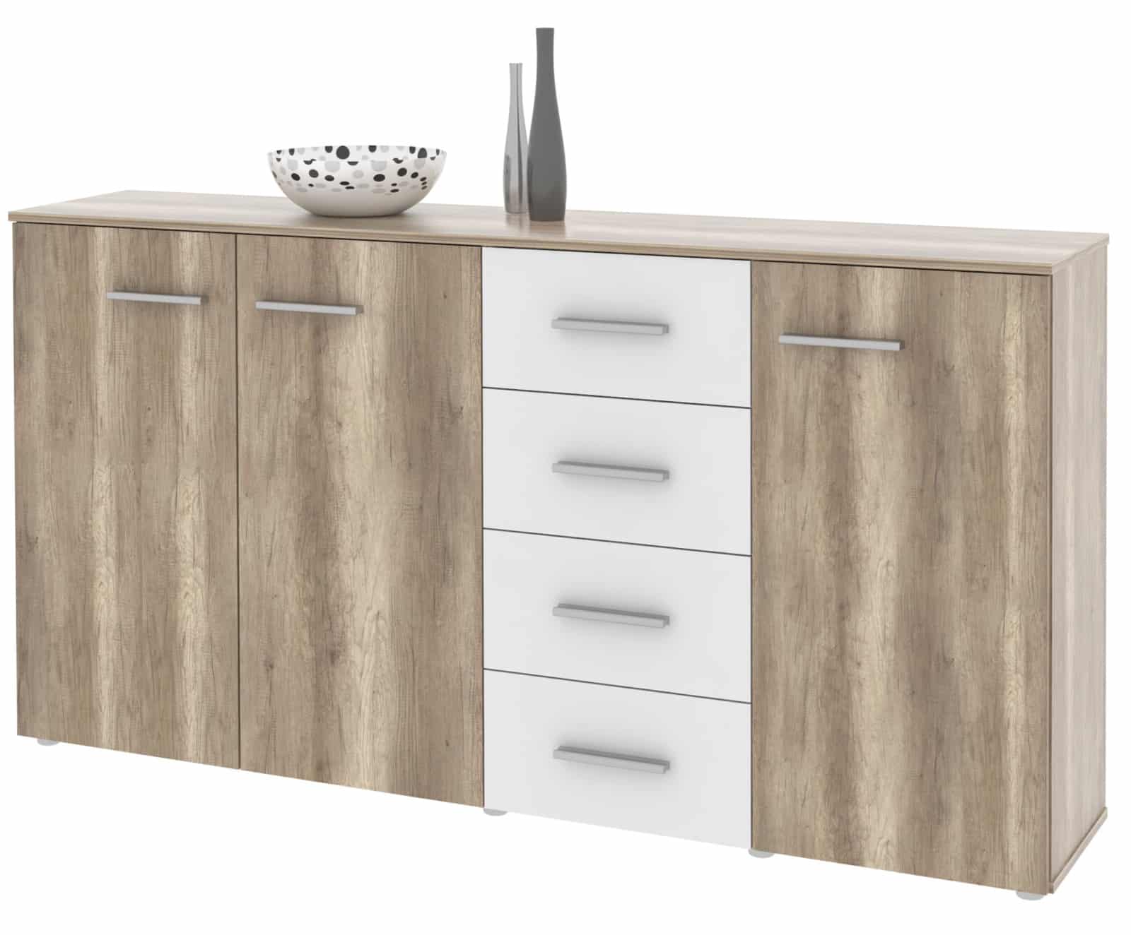 Komoda ALVA 05, canyon oak/bílá