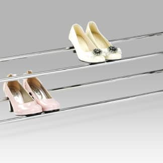 Stohovatelný botník - 2 police, chrom/černá, GC2381 BK