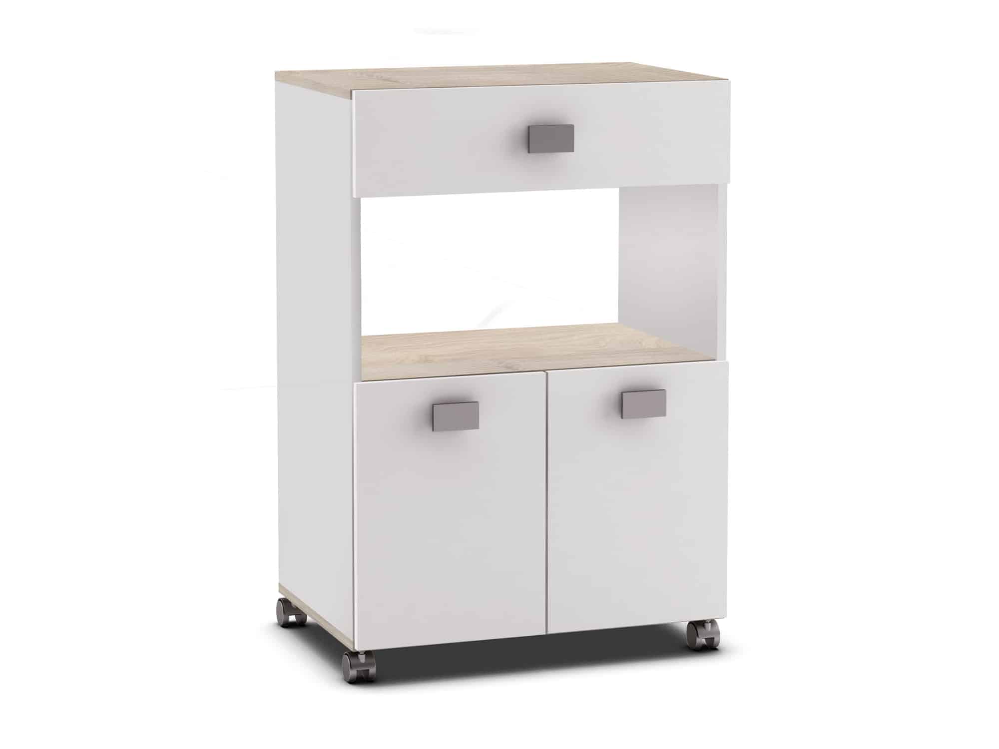 ROMARIN, kuchyňská skříňka, bílá/akát