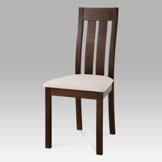 Dřevěná židle BC-2602 WAL, ořech/potah béžový