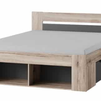 ROMA postel 160x200, dub/šedá