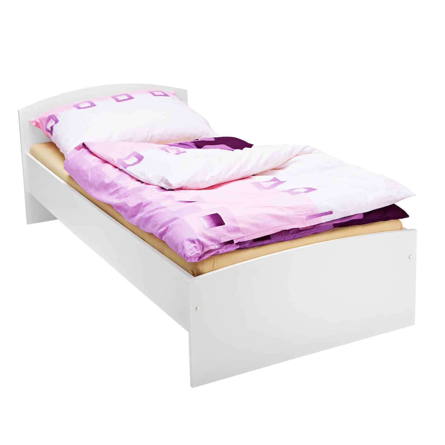 Postel 343 90x200 cm, lamino, bílá