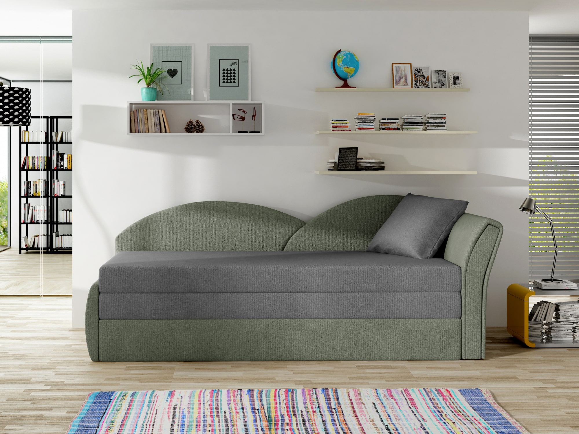 Pohovka AGA 01 pravá, šedá