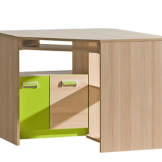 LORENTO, rohový stůl L11, jasan/limetka