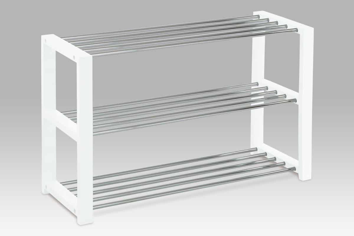 Botník - 3 police, chrom/bílá 83168-12 WT