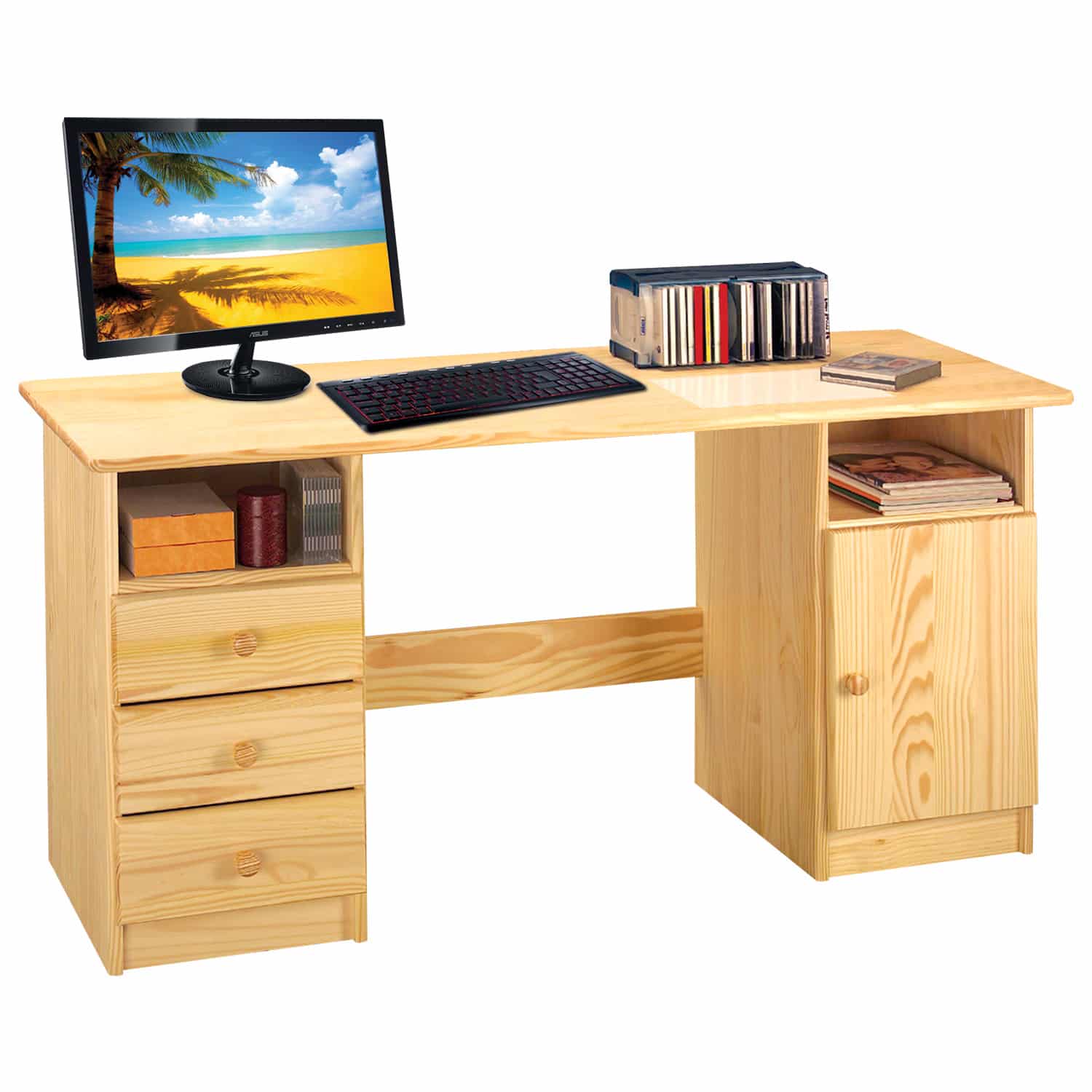 Dřevěný psací stůl P8847-I, masiv borovice