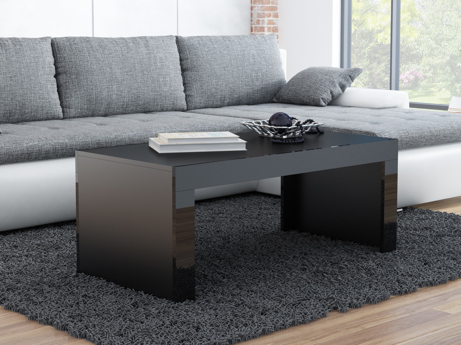 Konferenční stolek TESS, černý mat/černý lesk