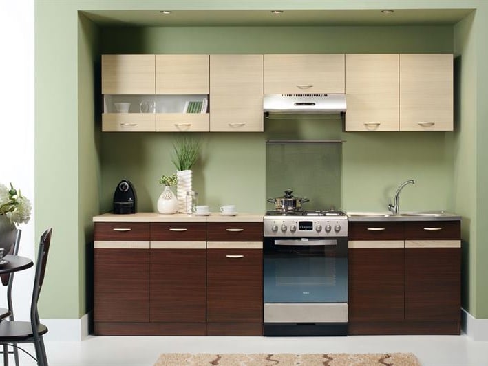 Kuchyně ELIZA 200/260 cm, dub wenge/rijeka světlá