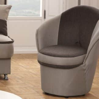 Křeslo PATRYK 2, hnědá látka/béžová látka