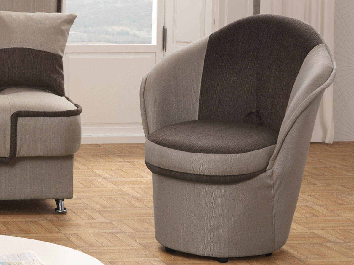 Křeslo PATRYK 2, hnědá látka/béžová látka