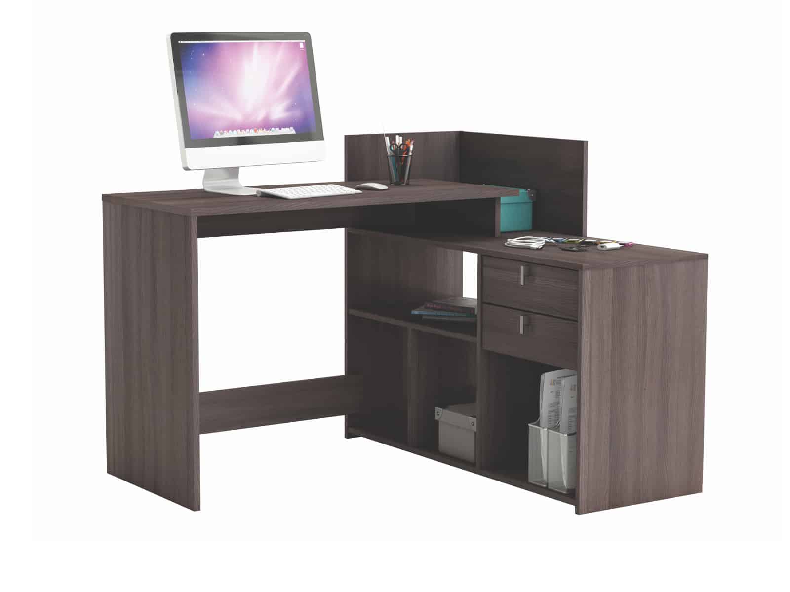 VISTA, univerzální rohový psací stůl, dub vulcano