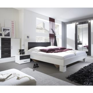 VERA ložnice s postelí 160x200, bílá/ořech černý