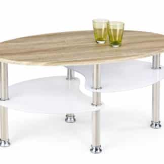 Konferenční stolek MEDEA, bílá/dub sonoma