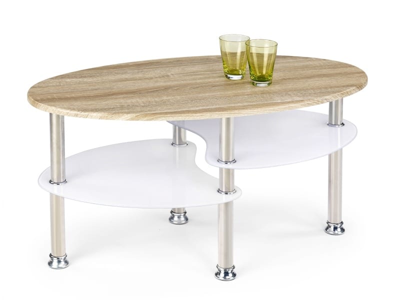 Konferenční stolek MEDEA, bílá/dub sonoma