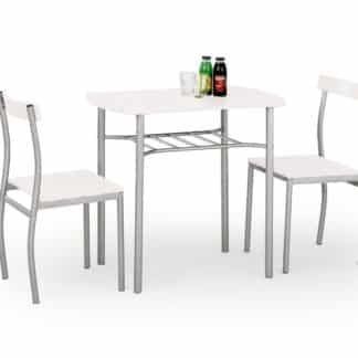 Jídelní set LANCE 1+2, bílá/kov