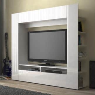 Obývací monoblok PRIOR - PR 04, bílá/bílý lesk