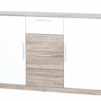 MILO, komoda 2D4S, dub sonoma/bílá