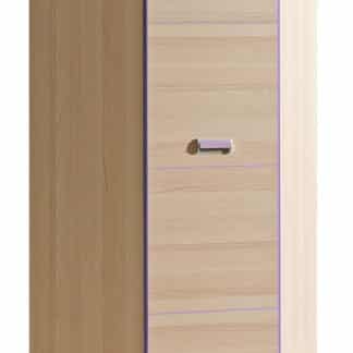 LORENTO, rohová skříň L14, jasan/fialová