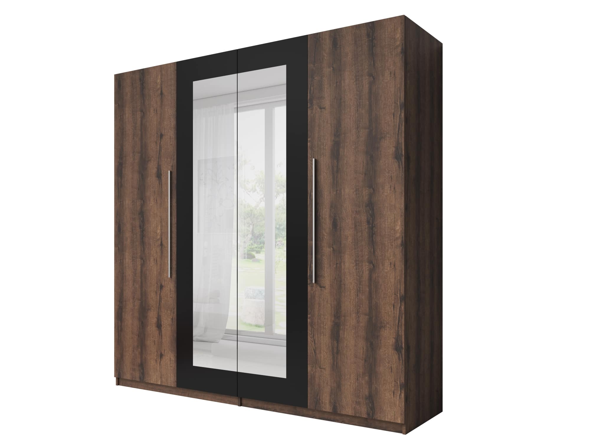 VERA skříň se zrcadlem, dub monastery/černá