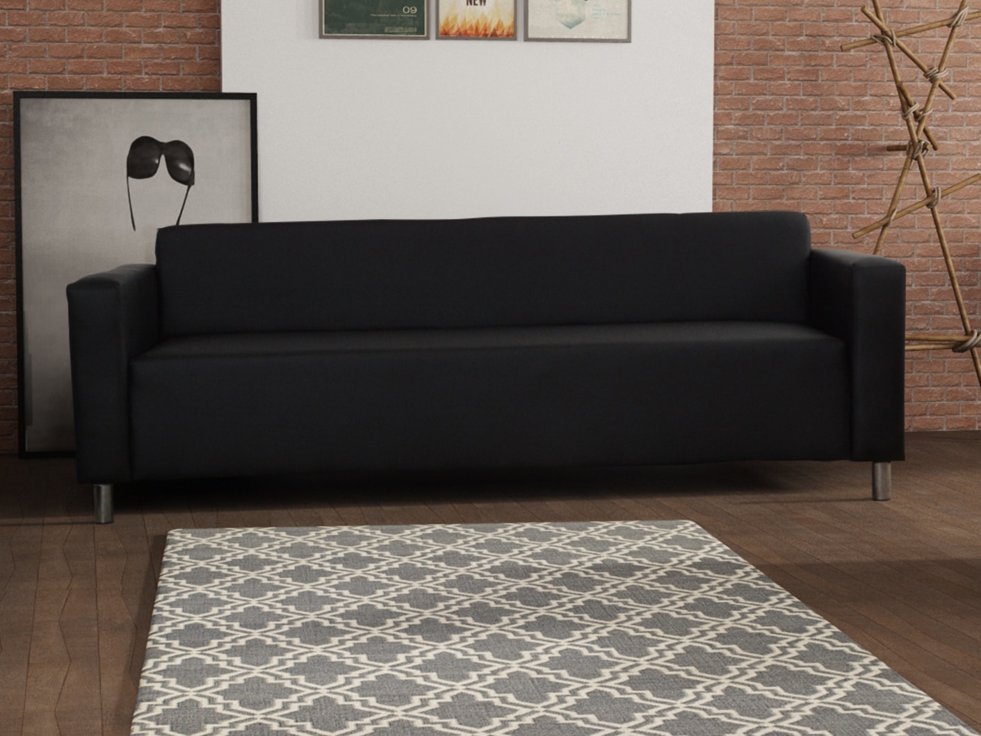 Trojsedák HUGO 1, černá ekokůže