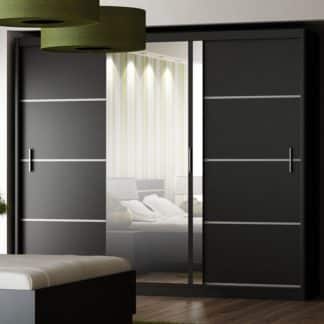 Šatní skříň s posuvnými dveřmi VISTA 250, černá