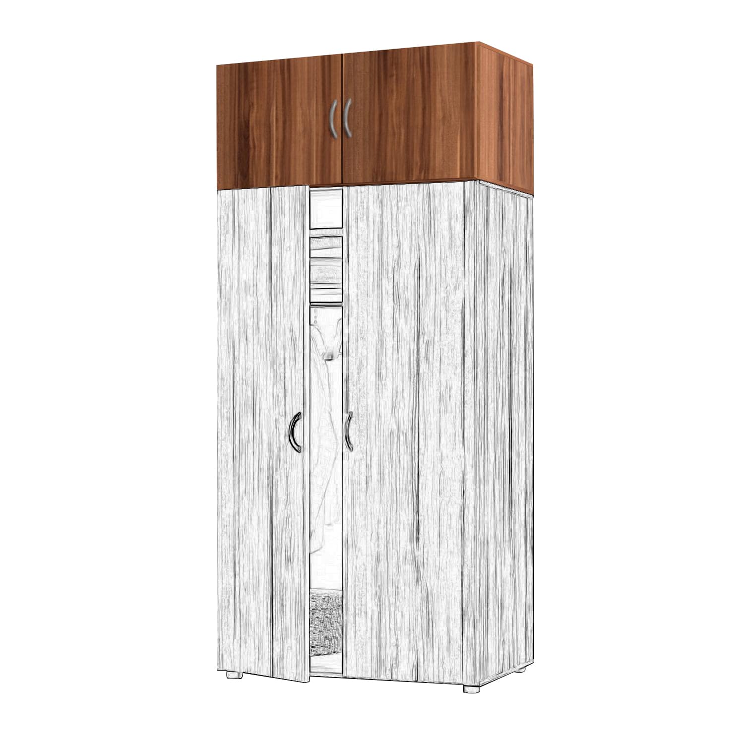 Nástavec 2 dveřový 405062 ořech