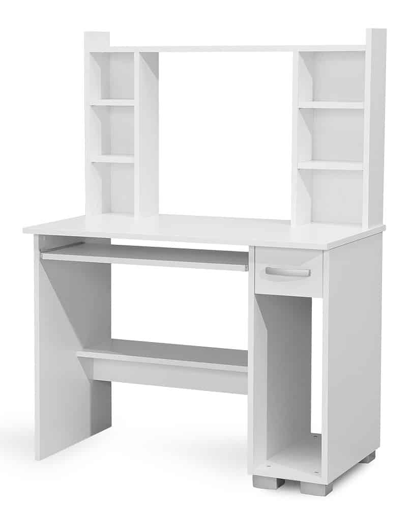 PC stůl s nástavcem DIONIS, bílá