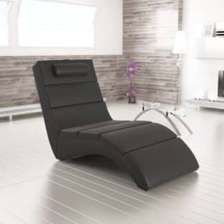 Lenoška CHAISE LOUNGE 5, černá ekokůže