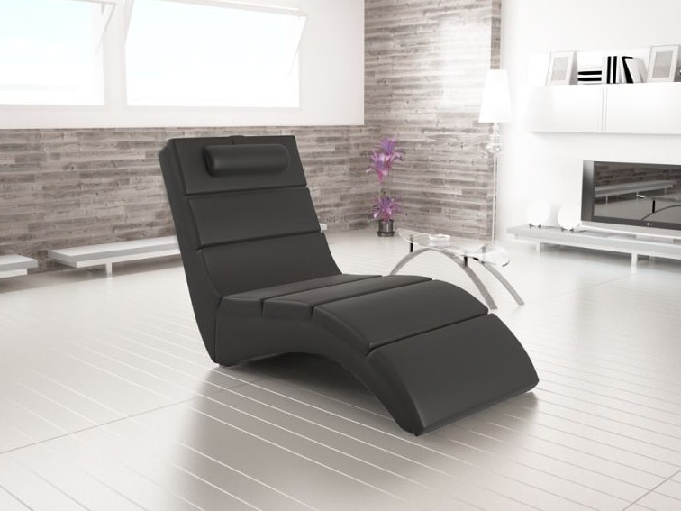 Lenoška CHAISE LOUNGE 5, černá ekokůže