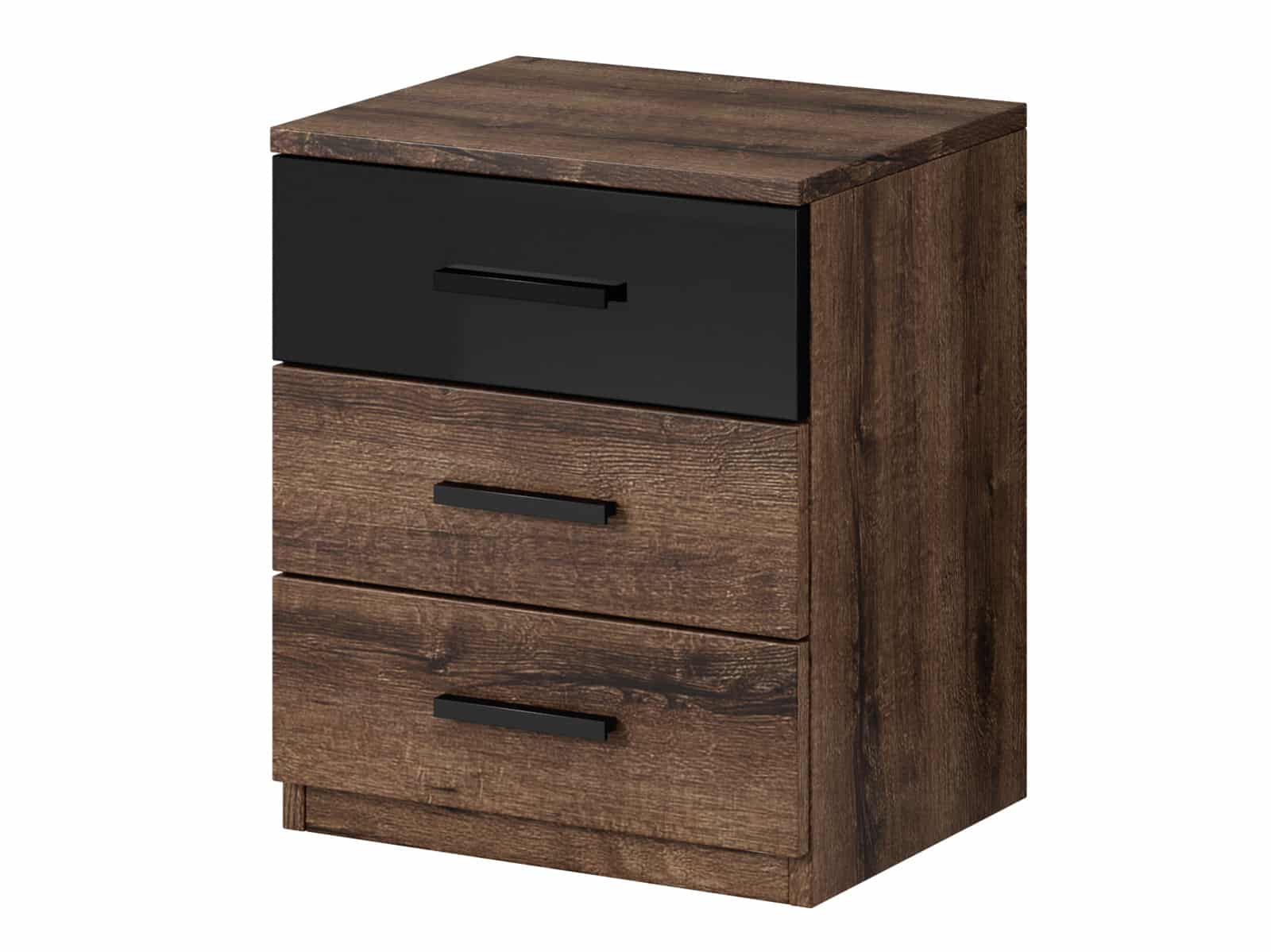 GALAXY noční stolek TYP 22, dub monastery/černý lesk