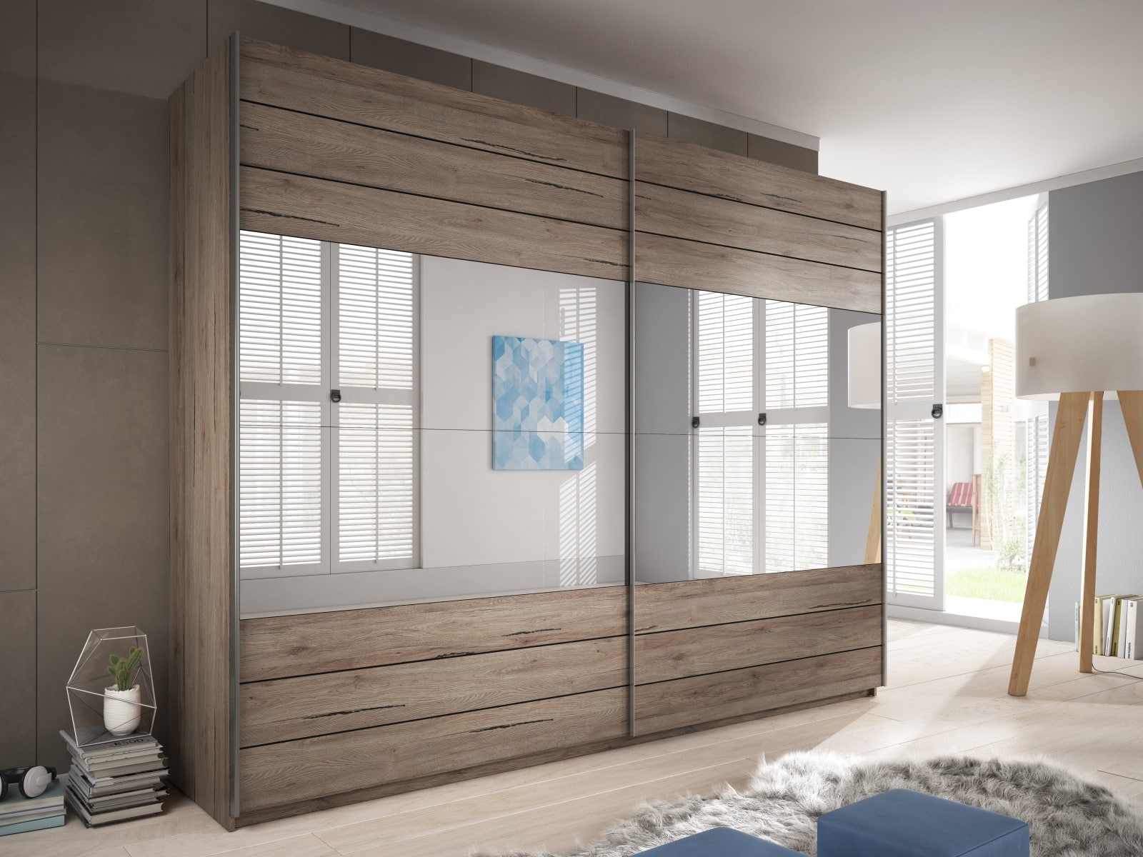 GALAXY skříň se zrcadlem 200 TYP 57, dub san remo tmavý