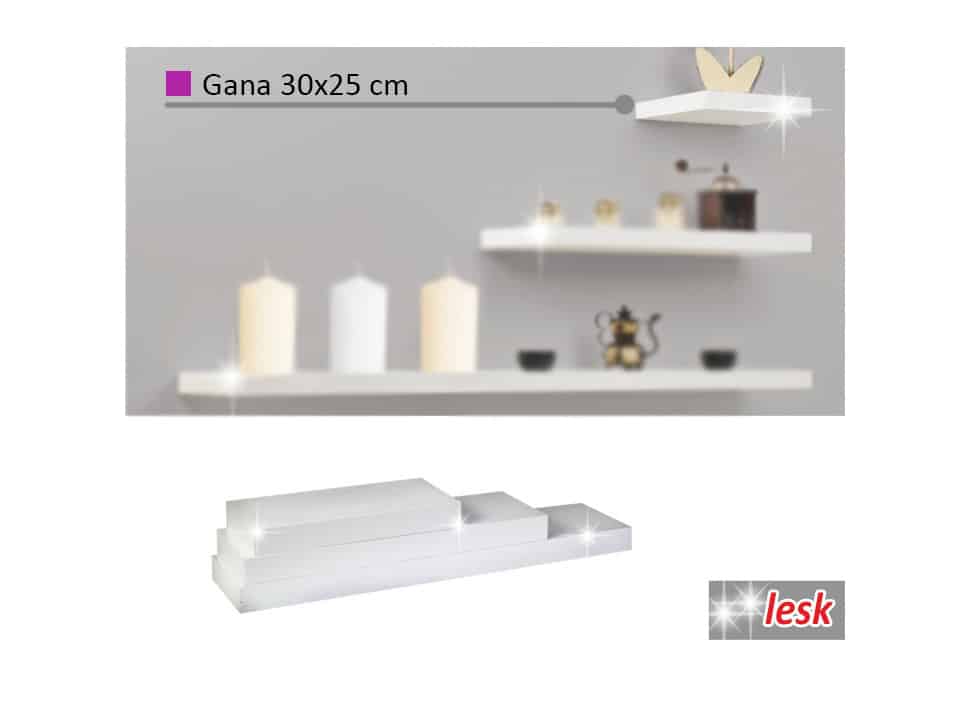 GANA police 30x25 cm, bílý lesk