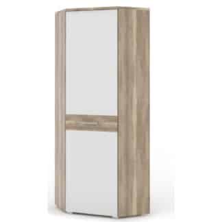 MAXIMO, skříň rohová policová MX23, canyon oak/bílý lesk