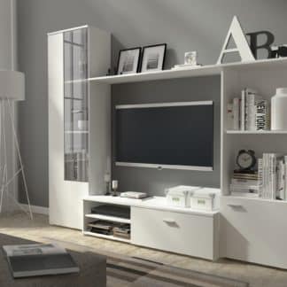 Obývací stěna HUGO, matná bílá