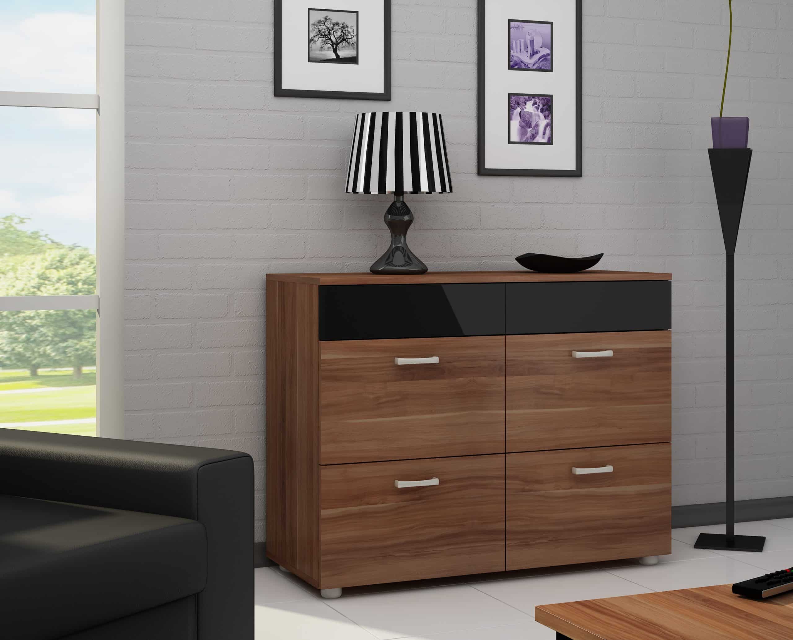 MAGIC, komoda, švestka/černý lesk