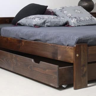 Úložný prostor pod postel 150 cm, masiv borovice/moření ořech