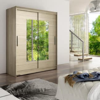 Šatní skříň WESTA III, dub sonoma/zrcadlo