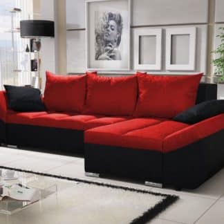 Rohová sedačka KORFU 3, červená/černá