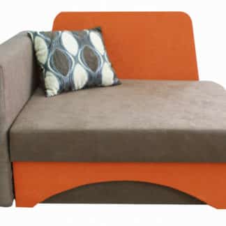 Křeslo rozkládací KUBÍK, levá, hnědá/oranžová