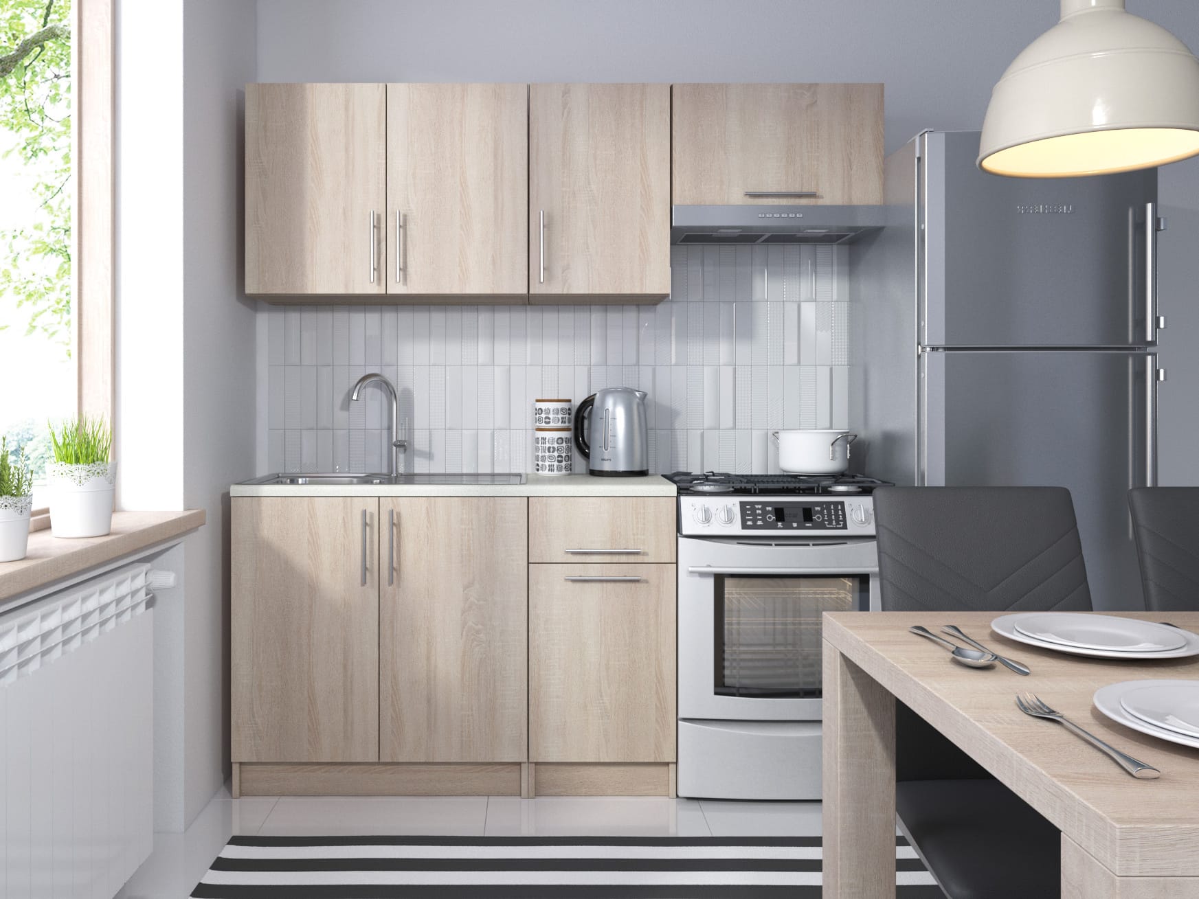 Kuchyně NEJBY 120/180 cm, dub sonoma