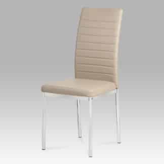 Jídelní židle, koženka cappuccino / chrom AC-1285 CAP