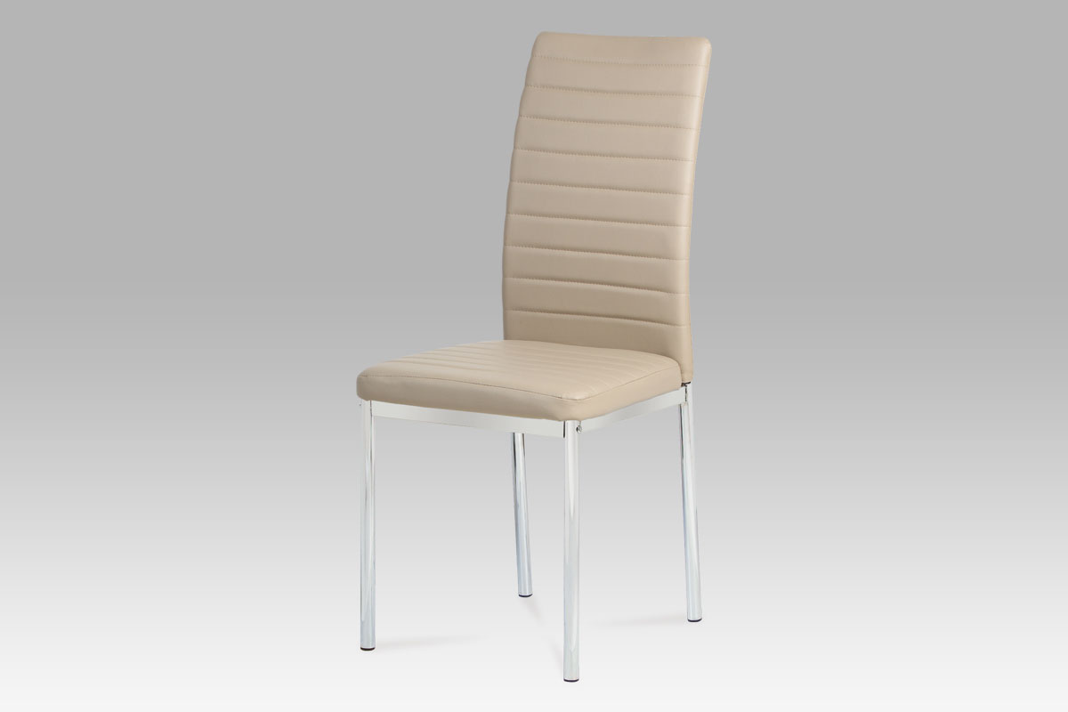 Jídelní židle, koženka cappuccino / chrom AC-1285 CAP