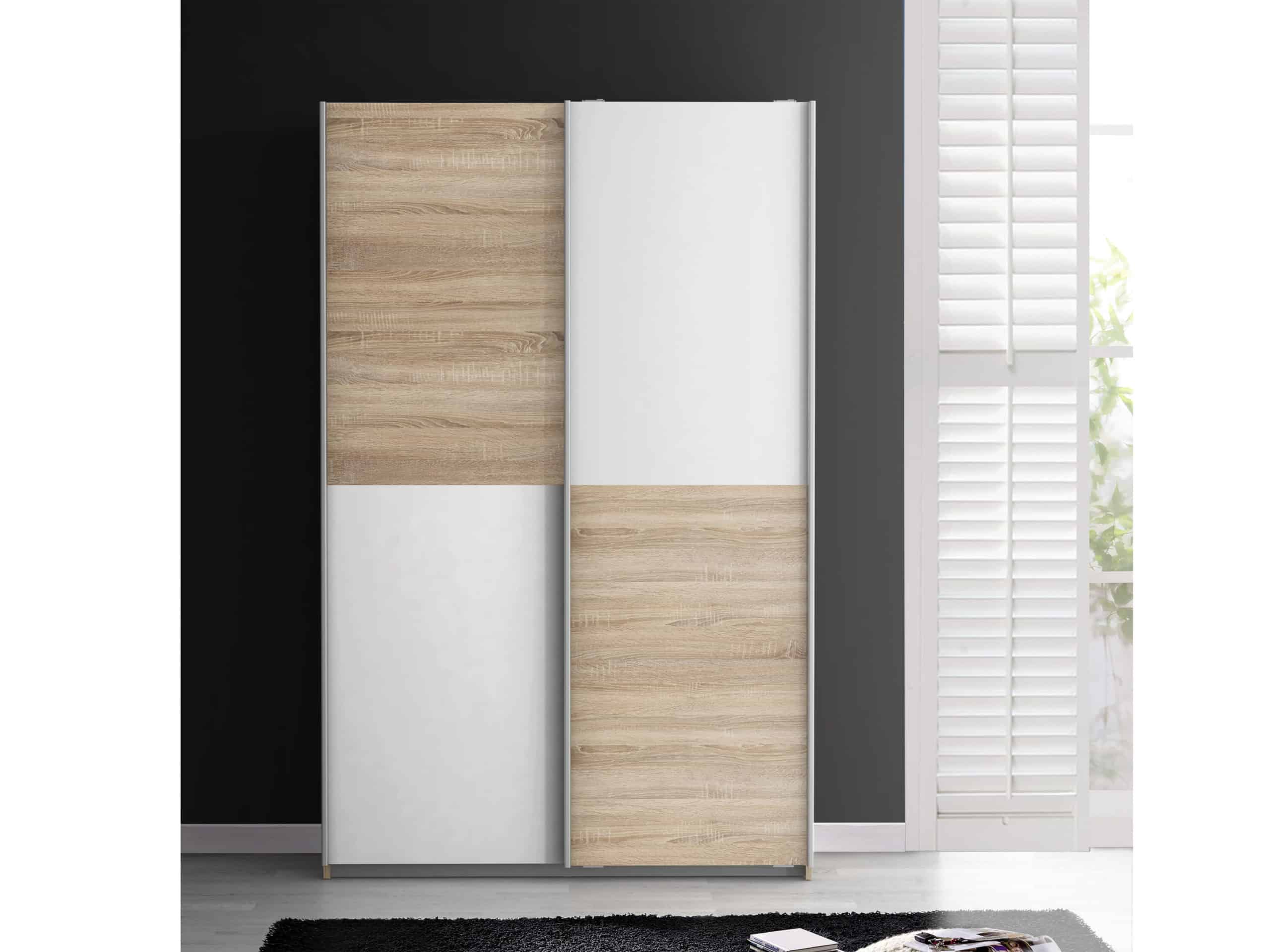 OHIO, policová skříň OHS722X4, dub sonoma/bílá