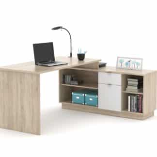 Monoblok stolový VE02, dub sonoma/bílá