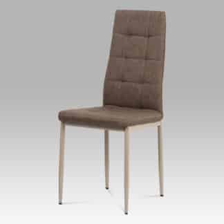 Jídelní židle DCL-397 CRM2, látka cappuccino/kov matný cappuccino