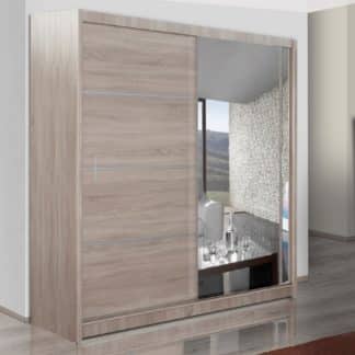 Šatní skříň s posuvnými dveřmi VISTA 150, dub sonoma