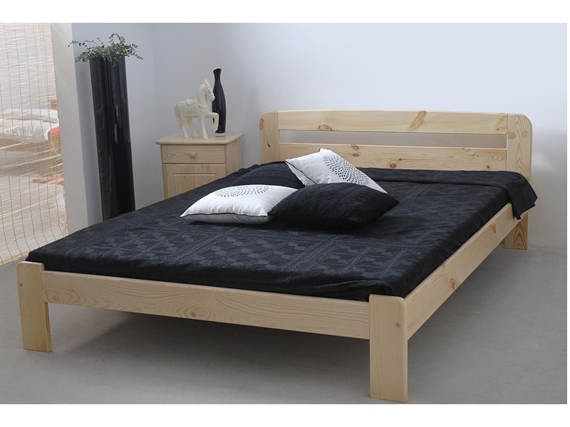 Postel SARA 140x200 cm s roštem, masiv borovice