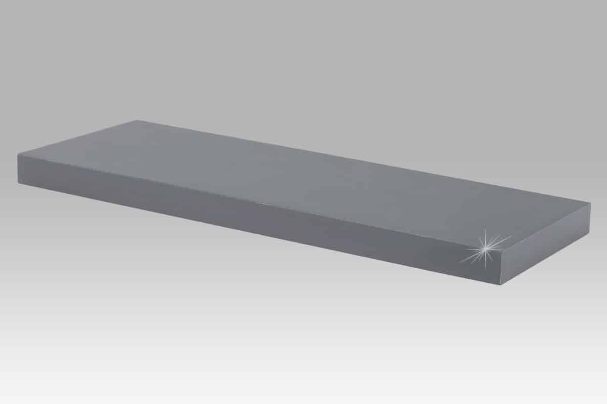 Nástěnná polička 60 cm P-001 GREY, šedivý vysoký lesk
