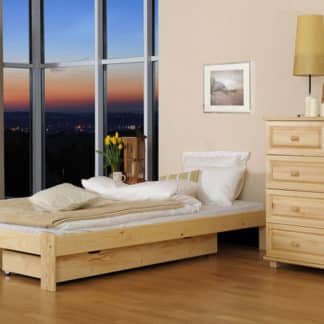 Postel ADA 90x200 cm s roštem, masiv borovice