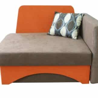 Křeslo rozkládací KUBÍK, pravá, hnědá/oranžová